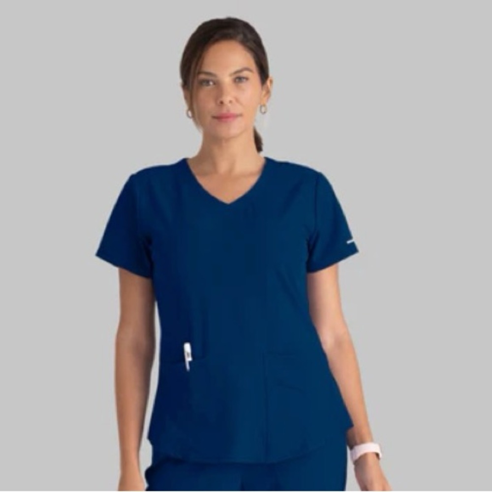 Women’s navy blue scrub set (top and pants)